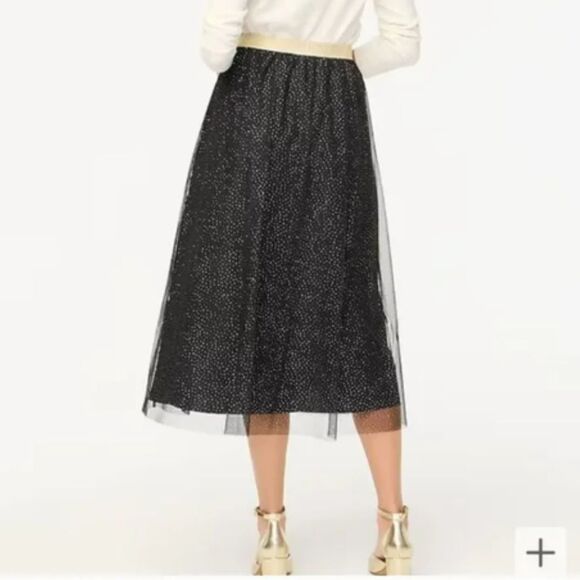 J. Crew Midi Skirt Sparkle Polka Dot Pull On Size XS - Picture 4 of 11